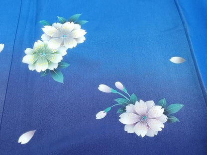 平和屋着物●豪華振袖　花蝶文　暈し染め　金彩　正絹　逸品　DABK0966ud
