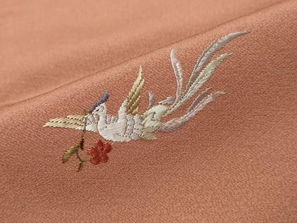 平和屋着物●訪問着　刺繍　鳳凰草花文　暈し染め　金彩　鈴乃屋扱い　正絹　逸品　DABK0968ud