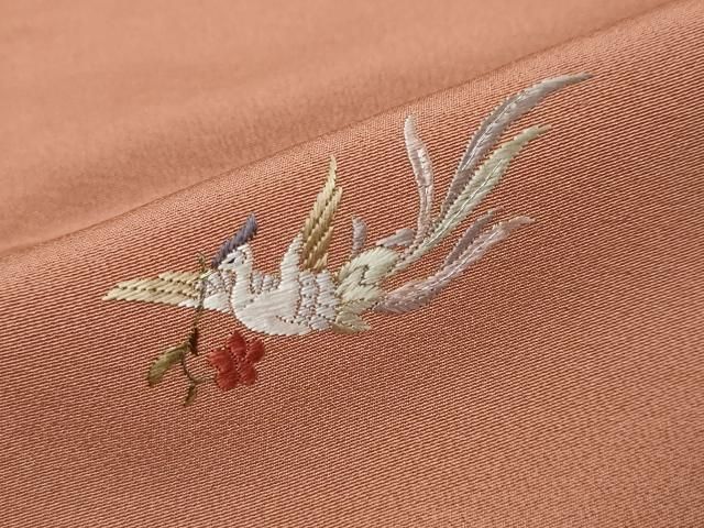 平和屋着物●訪問着　刺繍　鳳凰草花文　暈し染め　金彩　鈴乃屋扱い　正絹　逸品　DABK0968ud