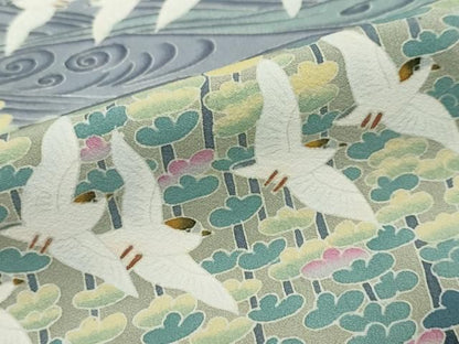 平和屋着物●本加賀友禅作家　百貫華峰　色留袖　飛鳥樹林文　暈し染め　正絹　逸品　DABK0971ud