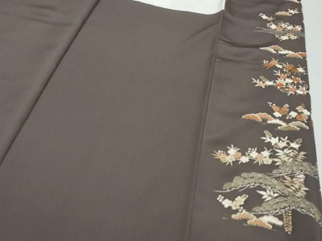 平和屋着物●訪問着　駒刺繍　草花文　金彩　鈴乃屋扱い　正絹　逸品　DABK0974ud