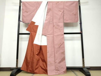 平和屋着物●京の名門・菱屋六右ェ門　紬　束ね熨斗文　正絹　逸品　未使用　DABK0976ud