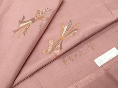 平和屋着物●京の名門・菱屋六右ェ門　紬　束ね熨斗文　正絹　逸品　未使用　DABK0976ud