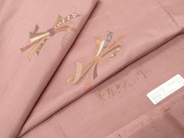 平和屋着物●京の名門・菱屋六右ェ門　紬　束ね熨斗文　正絹　逸品　未使用　DABK0976ud