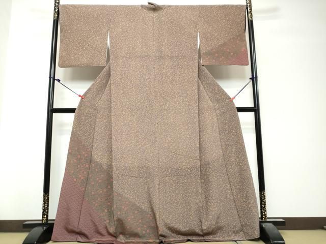 平和屋着物●訪問着　宝尽くし飛鶴草花文　正絹　逸品　DABK0979ud