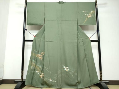 平和屋着物●訪問着　地紙草花文　金彩　正絹　逸品　DABK0984ud