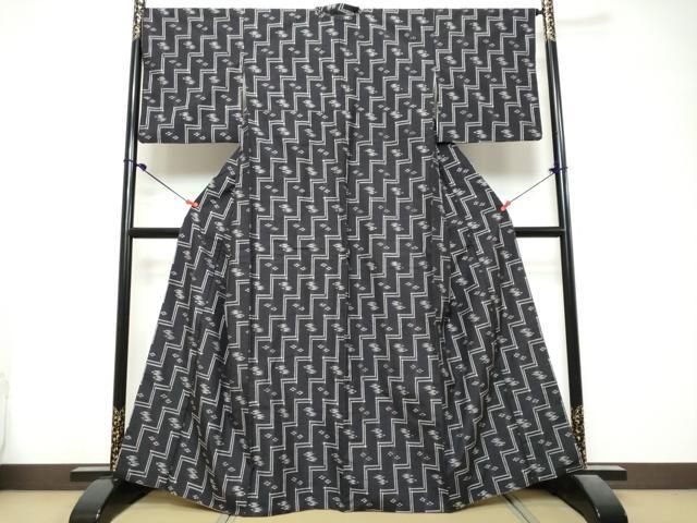 平和屋着物●本場琉球絣　紬　正絹　逸品　DABK0989ud