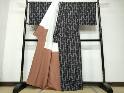 平和屋着物●本場琉球絣　紬　正絹　逸品　DABK0989ud