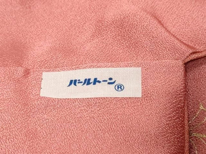 平和屋着物●訪問着　刺繍　雪輪草花文　暈し染め　金彩　正絹　逸品　DABK0993ud