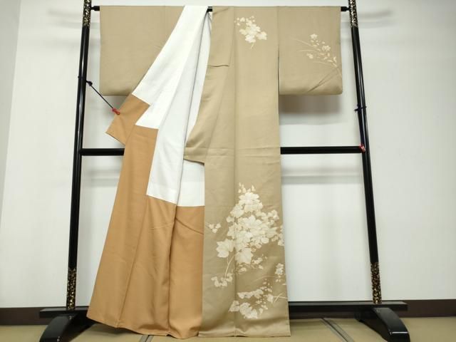 平和屋着物●訪問着　草花文　正絹　逸品　DABK0996ud