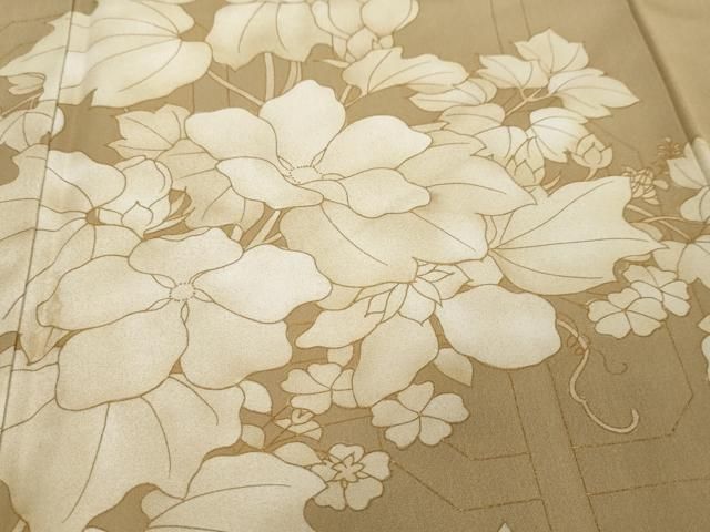 平和屋着物●訪問着　草花文　正絹　逸品　DABK0996ud