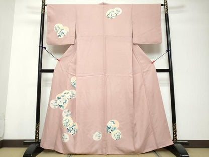 平和屋着物●訪問着　刺繍　草花丸文　金糸　正絹　逸品　DABK0997ud