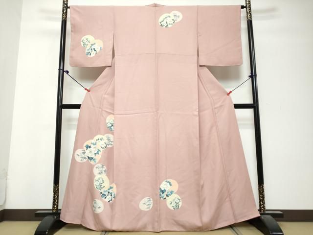 平和屋着物●訪問着　刺繍　草花丸文　金糸　正絹　逸品　DABK0997ud