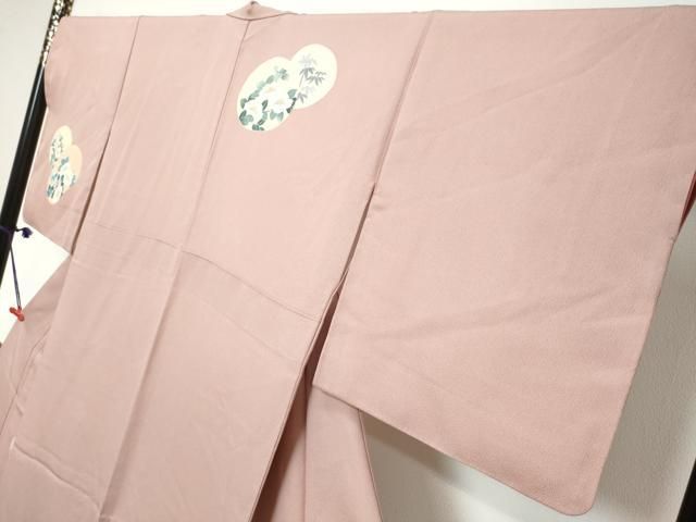 平和屋着物●訪問着　刺繍　草花丸文　金糸　正絹　逸品　DABK0997ud