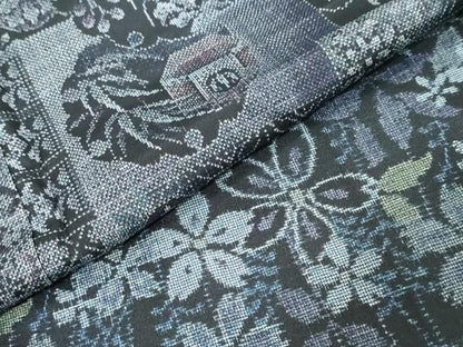 平和屋着物●本場縞大島紬　訪問着　染大島　吉祥花鳥文　正絹　逸品　DABK0998ud