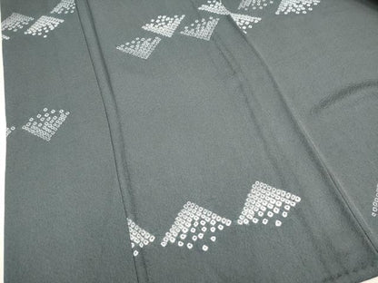 平和屋着物▽上質な小紋　単衣　絞り　抽象文様　正絹　逸品　DABK1006cd