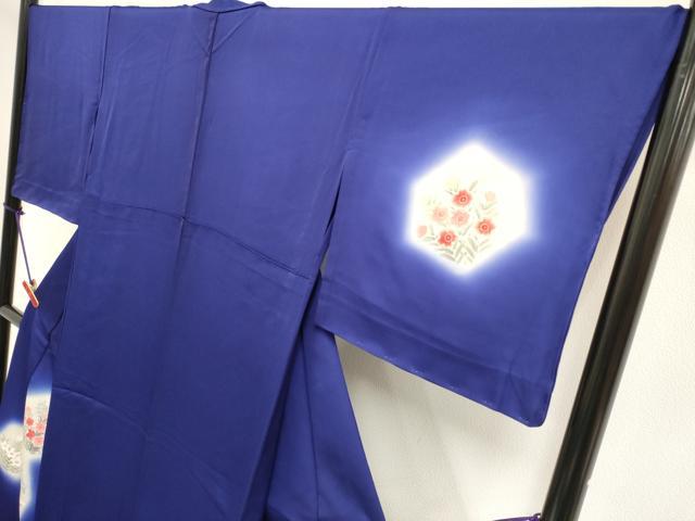 平和屋着物▽訪問着　単衣　手描き　亀甲花文　暈し染め　正絹　逸品　DABK1022cd