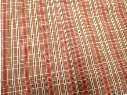 平和屋着物▽上質な紬 　単衣　 格子　正絹　逸品　未使用　DABK1030cd