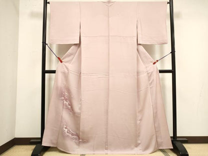 平和屋着物▽色留訪問着　単衣　地紋起こし　荒波文　暈し染め　正絹　逸品　DABK1034cd