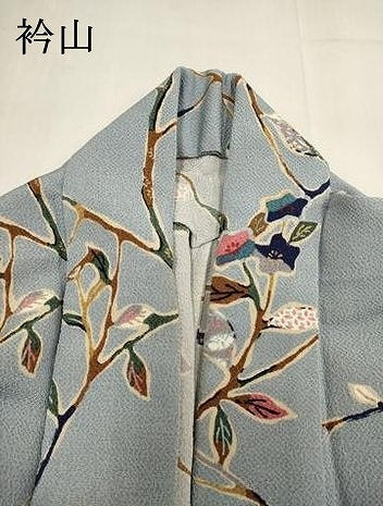 平和屋着物▽上質な小紋　単衣　枝花文　鬼しぼ縮緬　正絹　逸品　DABK1037cd