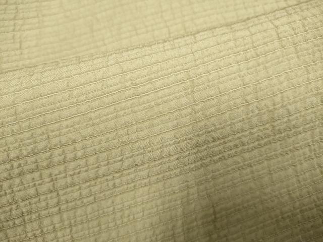 平和屋着物▽本加賀友禅作家　押田正義監修　色無地　単衣　堅牢染　白橡色　証紙付き　正絹　逸品　DABK1067cd