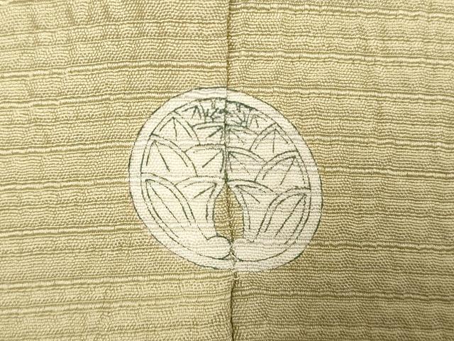 平和屋着物▽本加賀友禅作家　押田正義監修　色無地　単衣　堅牢染　白橡色　証紙付き　正絹　逸品　DABK1067cd