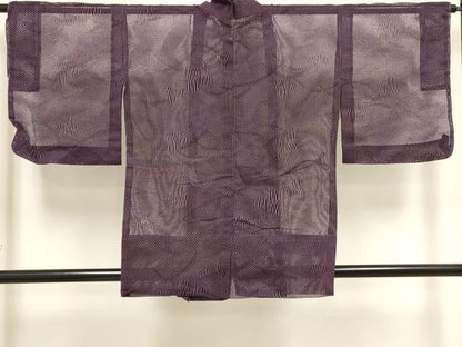 平和屋着物▽道中着　スリーシーズン　春夏秋　塵除け　幾何学文　正絹　逸品　DABK1076cd