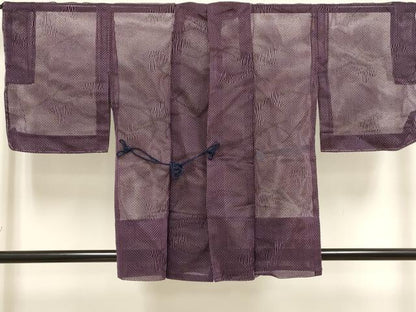 平和屋着物▽道中着　スリーシーズン　春夏秋　塵除け　幾何学文　正絹　逸品　DABK1076cd