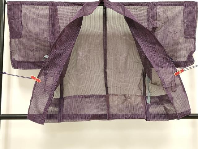 平和屋着物▽道中着　スリーシーズン　春夏秋　塵除け　幾何学文　正絹　逸品　DABK1076cd