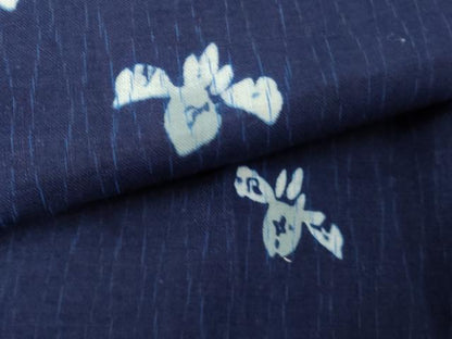 平和屋着物∴夏物　浴衣　注染　手縫い　舞花文　杜若　カキツバタ　綿　逸品　DABK1086cd