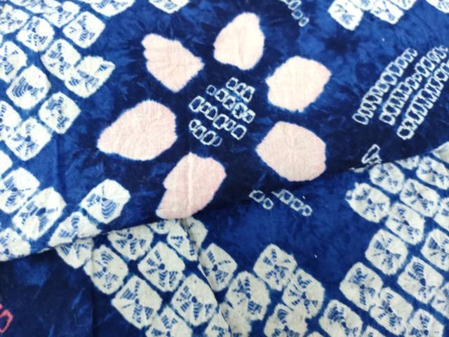 平和屋着物∴夏物　浴衣　有松鳴海絞り　枝花文　綿　逸品　DABK1091cd