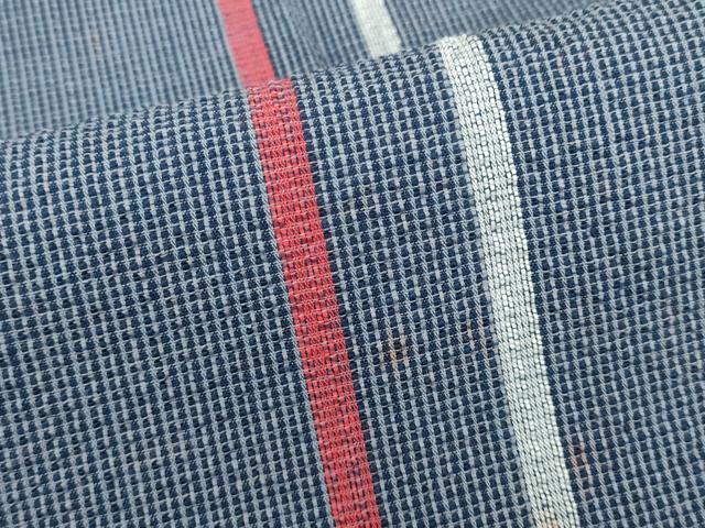 平和屋着物∴夏物　阿波しじら織　浴衣　間道　綿　逸品　DABK1094cd