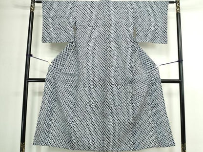 平和屋着物∴夏物　浴衣　有松鳴海絞り　蜘蛛絞り　綿　逸品　DABK1101cd