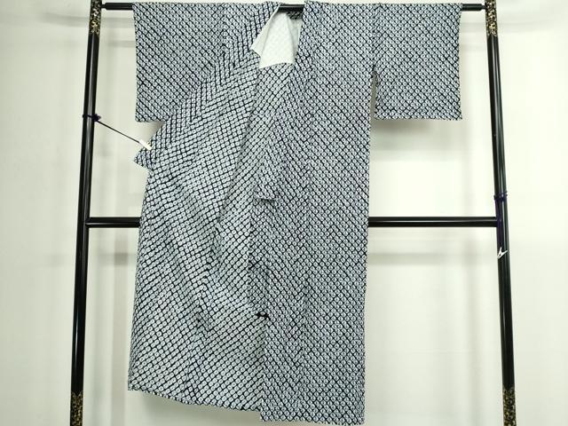 平和屋着物∴夏物　浴衣　有松鳴海絞り　蜘蛛絞り　綿　逸品　DABK1101cd