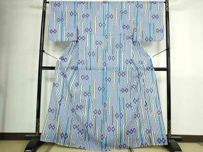 平和屋着物∴夏物　浴衣　菱間道　綿　逸品　DABK1102cd