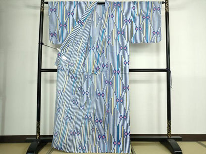 平和屋着物∴夏物　浴衣　菱間道　綿　逸品　DABK1102cd