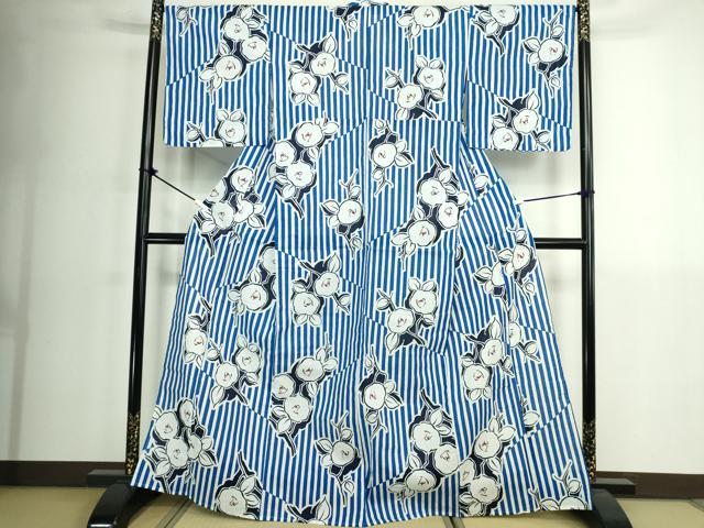 平和屋着物∴夏物　浴衣　草花文　光琳椿　綿　逸品　DABK1107cd