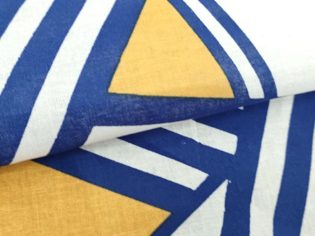 平和屋着物∴夏物　浴衣　幾何学文　綿　逸品　DABK1108cd