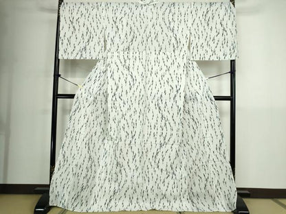 平和屋着物∴夏物　竺仙　浴衣　注染　手縫い　魚　高島屋扱い　ロング丈　日本製　逸品　DABK1129cd
