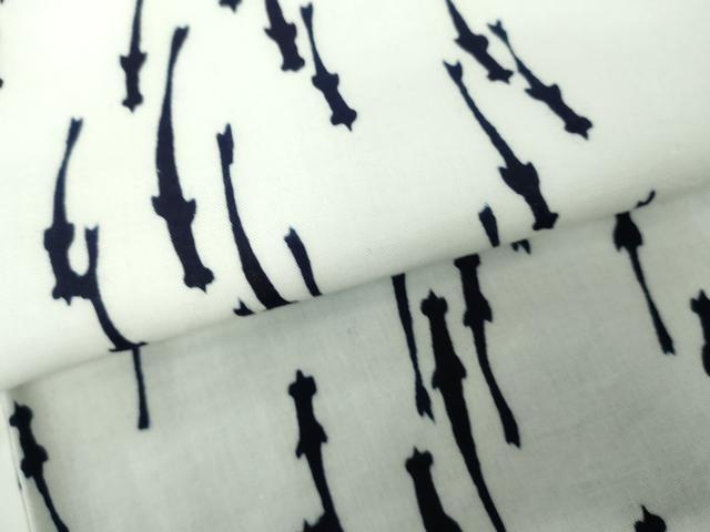 平和屋着物∴夏物　竺仙　浴衣　注染　手縫い　魚　高島屋扱い　ロング丈　日本製　逸品　DABK1129cd