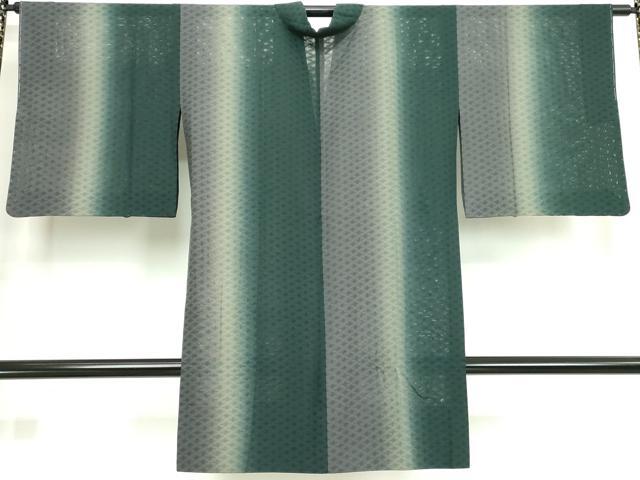 平和屋着物▽道中着　スリーシーズン　春夏秋　塵除け　霞文　反端付き　ロング丈　正絹　逸品　未使用　DABK1133cd
