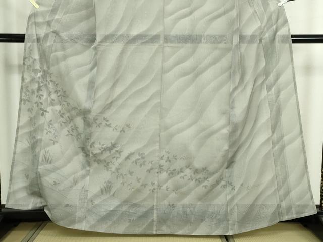 平和屋着物▽訪問着　無双　紗袷　紗×紗　流水枝花文　正絹　逸品　未使用　DABK1142cd