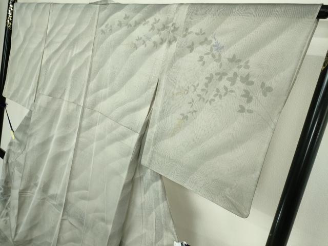 平和屋着物▽訪問着　無双　紗袷　紗×紗　流水枝花文　正絹　逸品　未使用　DABK1142cd