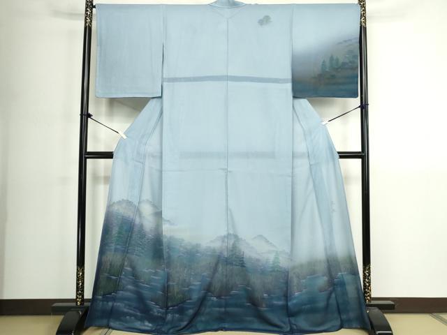 平和屋着物▽訪問着　無双　紗袷　紗×絽　風景文　さが美扱い　正絹　逸品　未使用　DABK1172cd