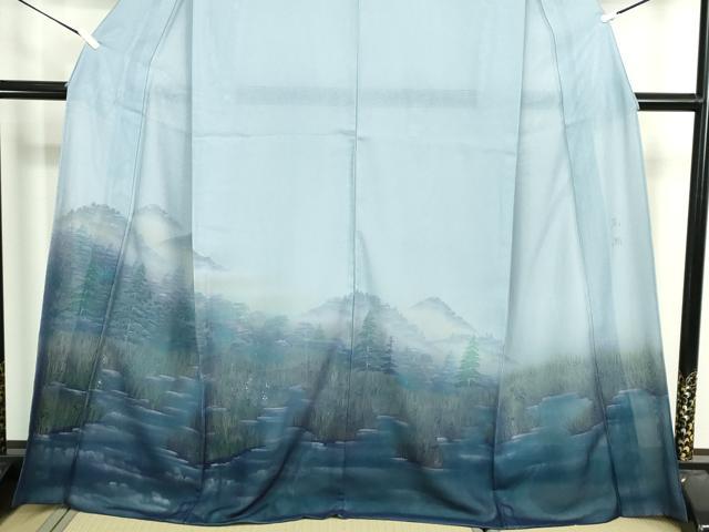 平和屋着物▽訪問着　無双　紗袷　紗×絽　風景文　さが美扱い　正絹　逸品　未使用　DABK1172cd