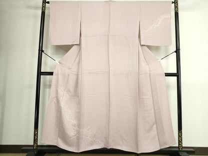 平和屋着物▽中国三大刺繍　スワトウ刺繍　汕頭刺繍　総刺繍　訪問着　単衣　絞り　亀甲花文　正絹　逸品　DABK1291cd