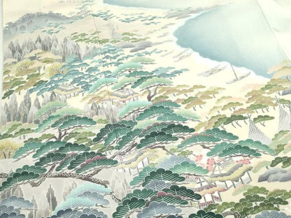 平和屋着物■豪華色留袖　友禅　作家物　風景文　九十九湾　暈し染め　正絹　逸品　未使用　DABK1301cd