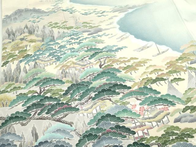 平和屋着物■豪華色留袖　友禅　作家物　風景文　九十九湾　暈し染め　正絹　逸品　未使用　DABK1301cd
