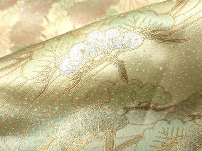 平和屋着物■訪問着　流水風景花松文　暈し染め　金銀彩　正絹　逸品　DABK1307cd