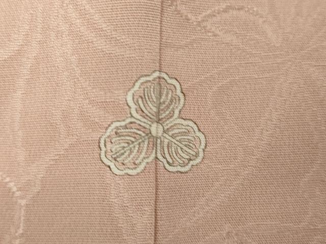 平和屋着物■上質な色無地　舞花地紋　灰桜色　正絹　逸品　DABK1311cd